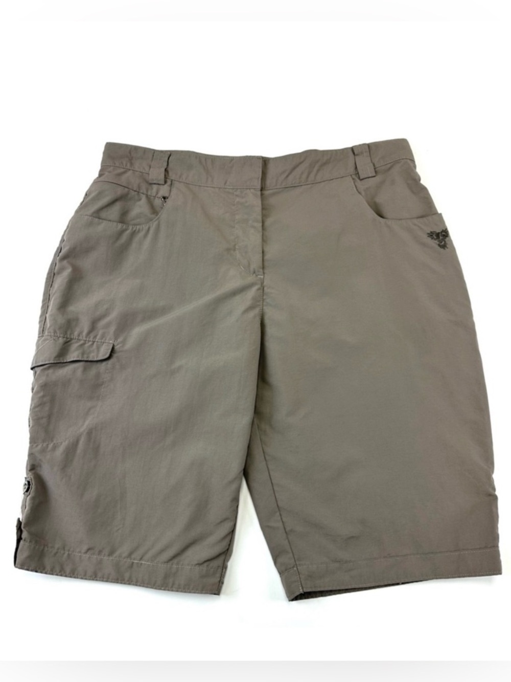 Jack Wolfskin womens technical shorts taupe Medium sporty Granola Girl hiking